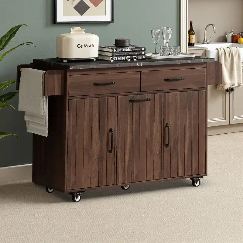 Îlot de cuisine Alger avec armoire de rangement pour poubelle