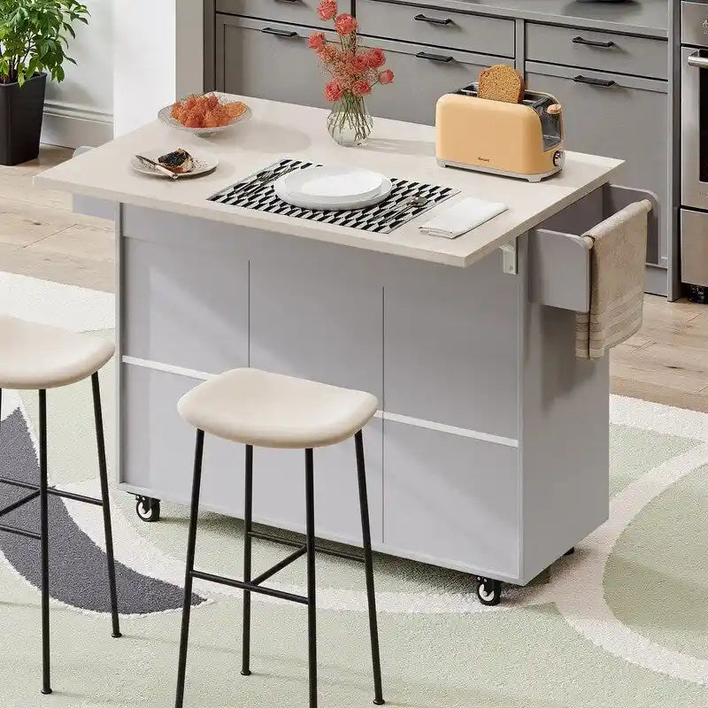 Îlot de cuisine Alger avec armoire de rangement pour poubelle