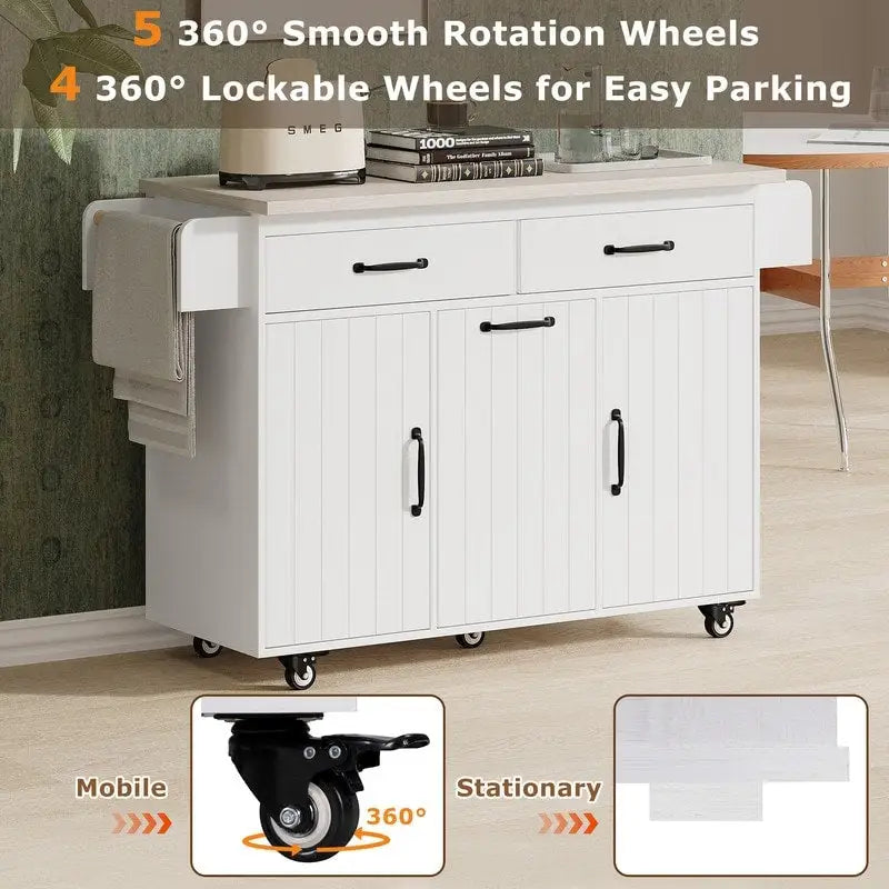 Îlot de cuisine Alger avec armoire de rangement pour poubelle