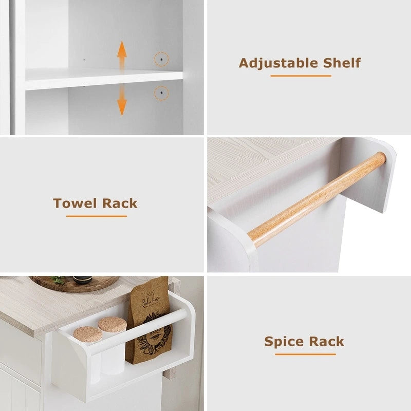 Îlot de cuisine Alger avec armoire de rangement pour poubelle
