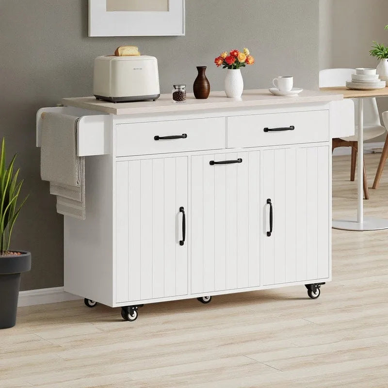 Îlot de cuisine Alger avec armoire de rangement pour poubelle