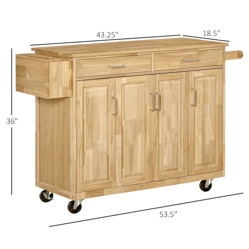 Îlot de cuisine sur roulettes (tabourets non compris)