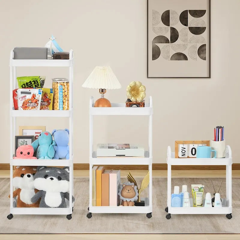 Chariot de rangement, Organisateur d'étagère mobile, Organisateur de rangement multifonctionnel et mobile