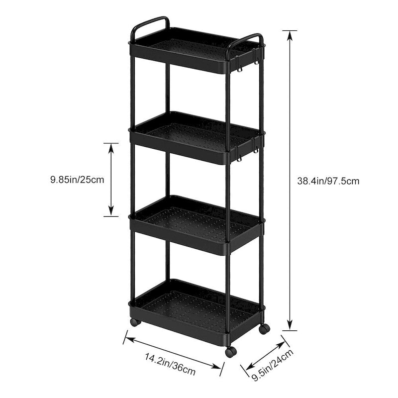 Chariot de rangement, Organisateur d'étagère mobile, Organisateur de rangement multifonctionnel et mobile