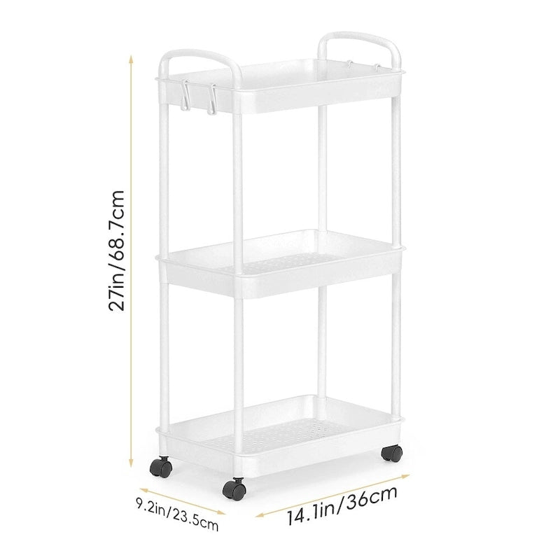 Chariot de rangement, Organisateur d'étagère mobile, Organisateur de rangement multifonctionnel et mobile