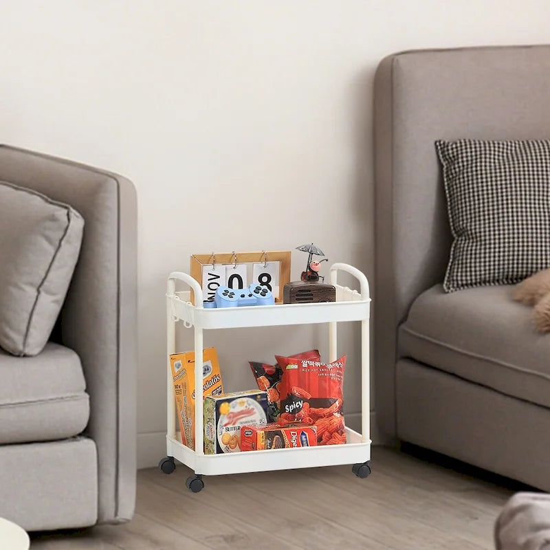 Chariot de rangement, Organisateur d'étagère mobile, Organisateur de rangement multifonctionnel et mobile