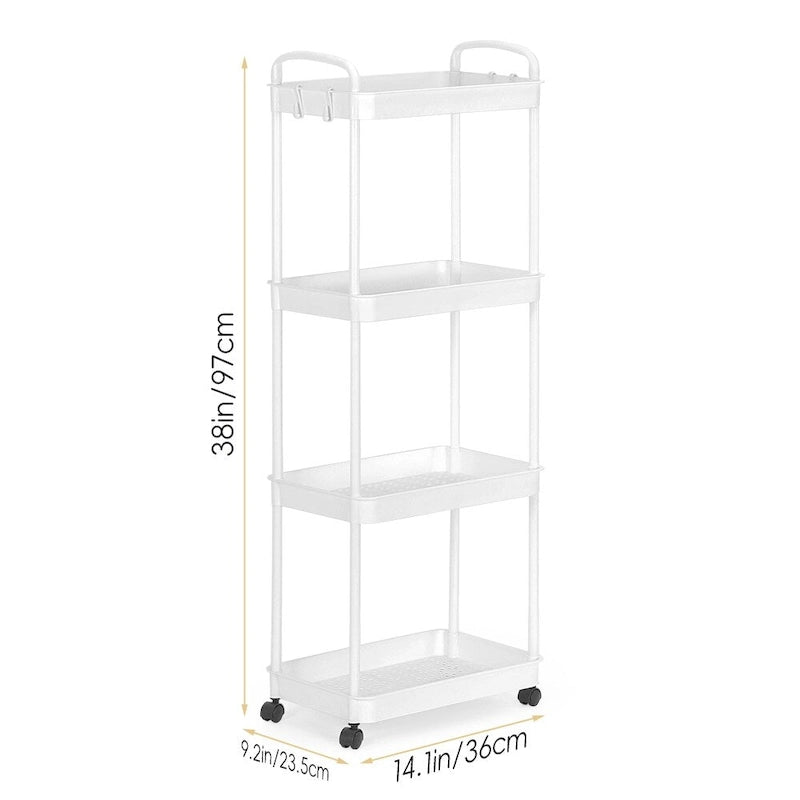 Chariot de rangement, Organisateur d'étagère mobile, Organisateur de rangement multifonctionnel et mobile