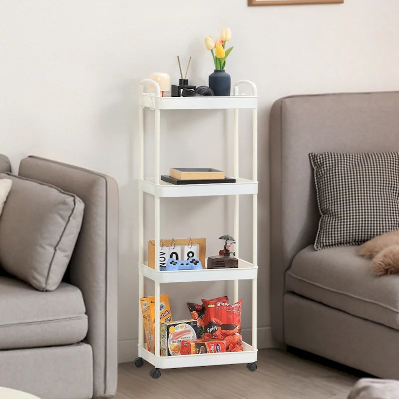 Chariot de rangement, Organisateur d'étagère mobile, Organisateur de rangement multifonctionnel et mobile