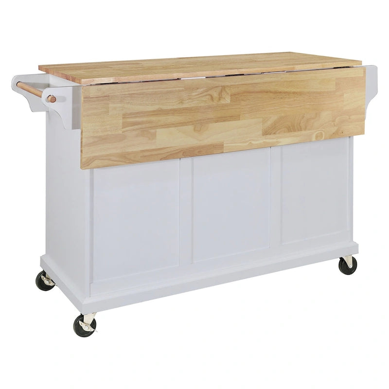 Îlot de cuisine en bois naturel avec rangement