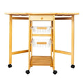 Chariot de cuisine portable avec abattants et roulettes