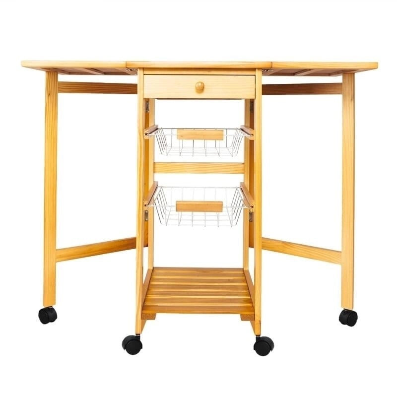 Chariot de cuisine portable avec abattants et roulettes