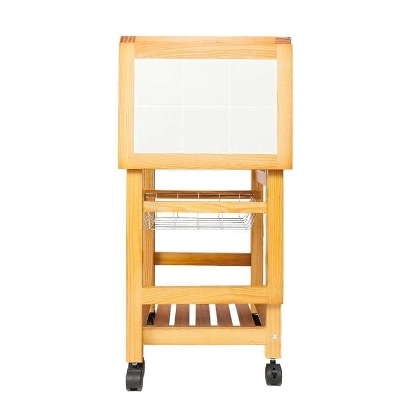 Chariot de cuisine portable avec abattants et roulettes