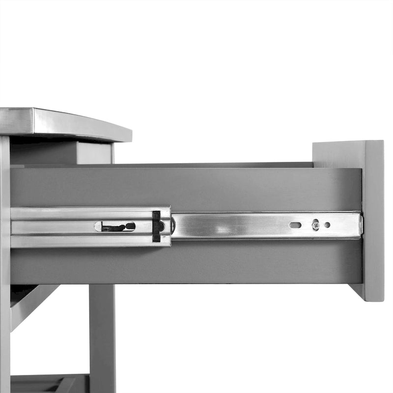 Îlot/Chariot de cuisine avec plateau en acier inoxydable - 37H x 42L x 20P