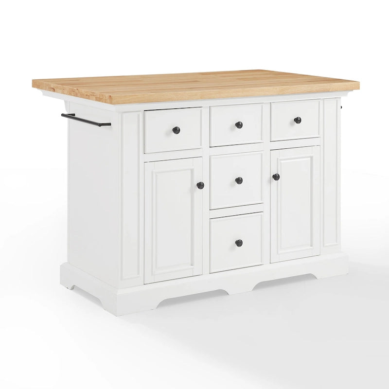 Îlot de cuisine avec plateau en bois - 50 L x 32 P x 36 H