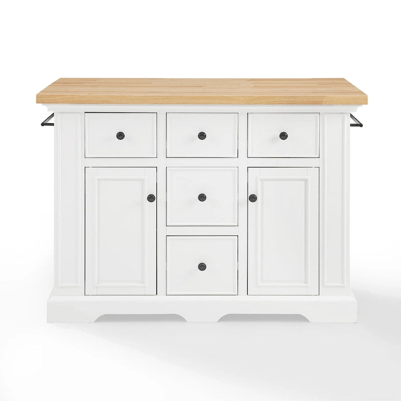 Îlot de cuisine avec plateau en bois - 50 L x 32 P x 36 H