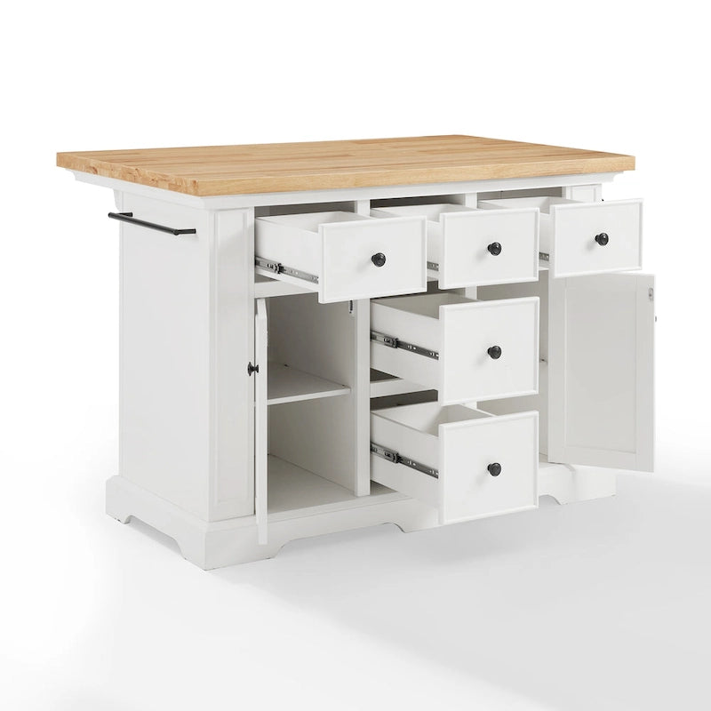 Îlot de cuisine avec plateau en bois - 50 L x 32 P x 36 H
