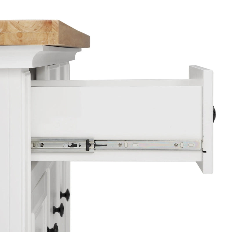 Îlot de cuisine avec plateau en bois - 50 L x 32 P x 36 H