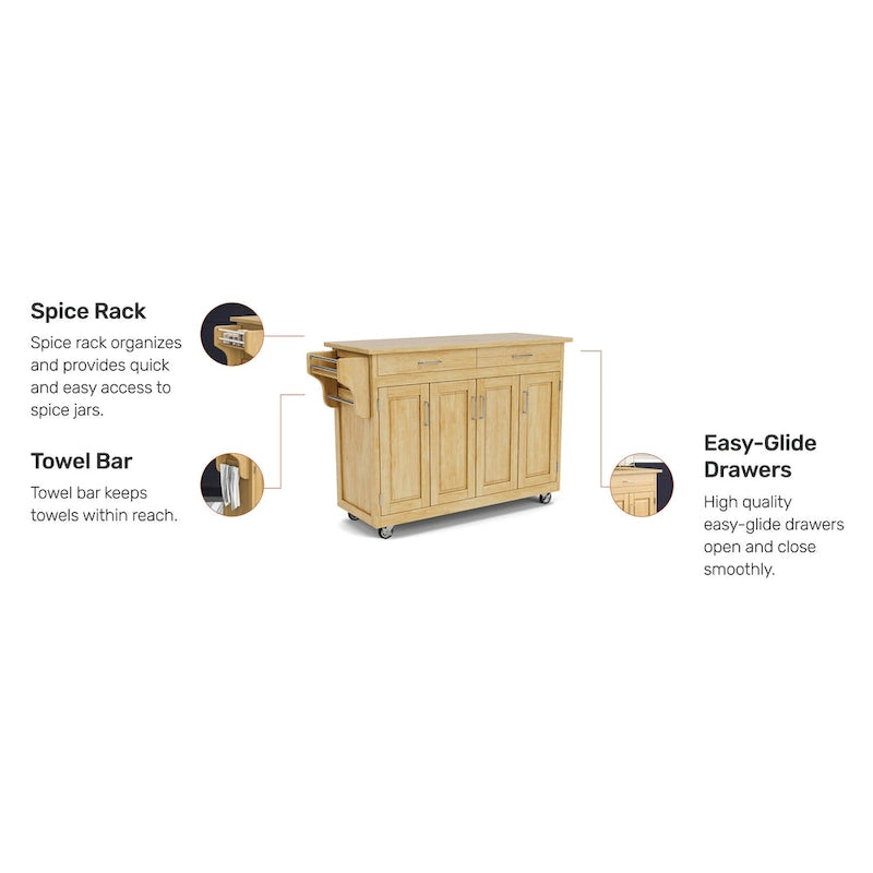 Desserte de cuisine Create-a-Cart marron