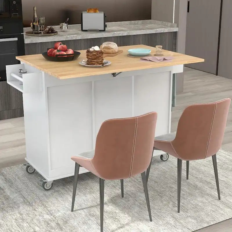 Chariot de cuisine pliant multifonctionnel et verrouillable de 52,7 W avec 2 portes et 3 tiroirs