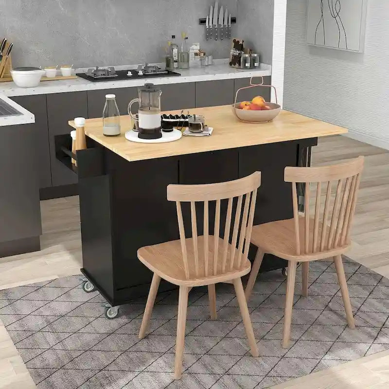 Chariot de cuisine pliant multifonctionnel et verrouillable de 52,7 W avec 2 portes et 3 tiroirs