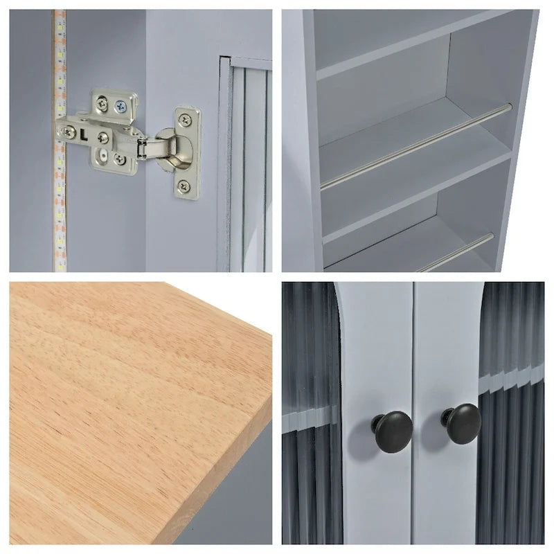 Îlot de cuisine roulant avec table extensible, Îlot de cuisine sur roulettes