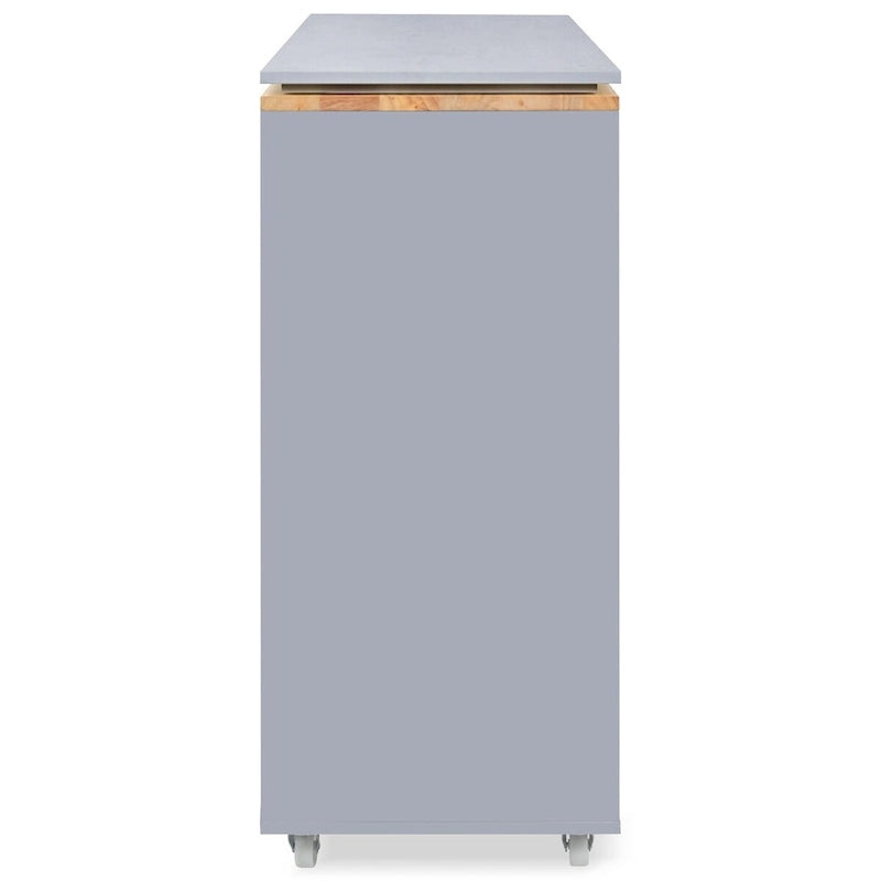 Îlot de cuisine roulant avec table extensible, Îlot de cuisine sur roulettes