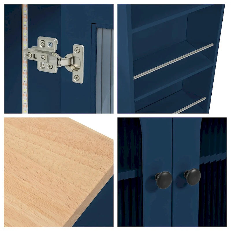 Îlot de cuisine roulant avec table extensible, Îlot de cuisine sur roulettes