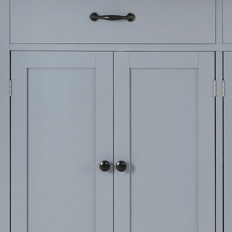 Desserte de cuisine classique en bois avec 2 tiroirs, 2 placards, un porte-serviettes et un porte-épices