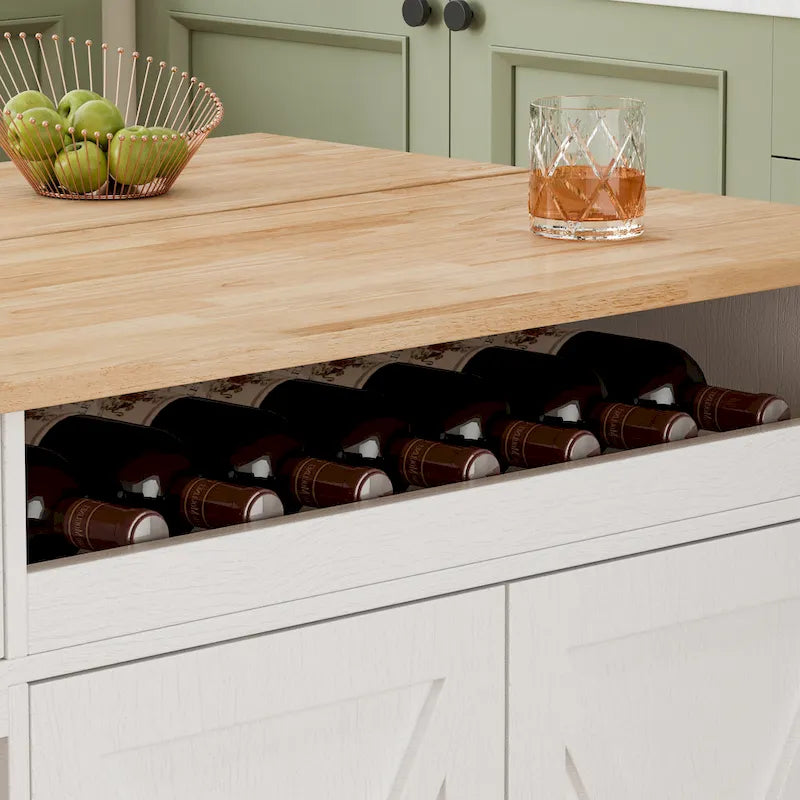 Desserte de cuisine sur roulettes avec plateau en bois massif