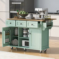 Desserte de cuisine avec plateau rabattable en bois d'hévéa, îlot de cuisine sur 5 roulettes avec armoire de rangement et 3 tiroirs